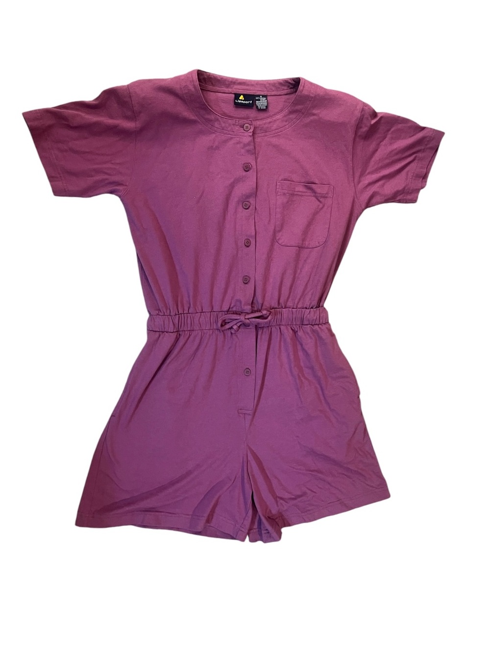 100% Cotton Weekend Essentials Plum Short-Sleeve Romper